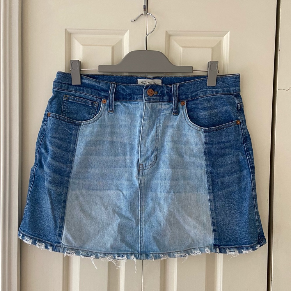 Madewell Two-Toned Denim Skirt